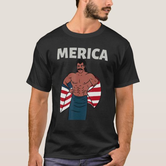 Merica American Mullet Business In Front Party In T-shirt (Voorkant)