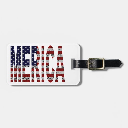 MERICA - American Pride Slang USA Flag Bagagelabel (Voorkant horizontaal)
