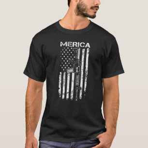 Merica Ar15 2e amendement 4e juli VS-vlag G T-shirt