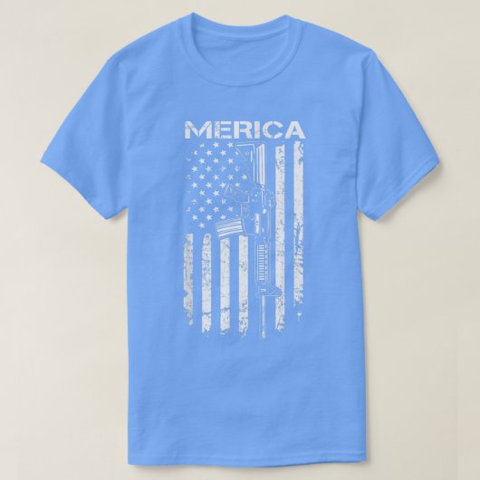 MERICA AR15 2e wijziging 4e juli VS-vlag Fu T-shirt (Design voorkant)