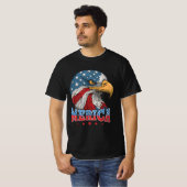 Merica Bald Eagle Patriottische Adelaar 4 juli T-shirt (Voorkant volledig)