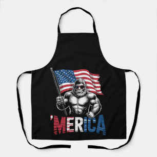 Merica Bigfoot Amerikaanse Vlag Patriottisch 4 Jul Schort