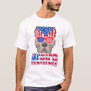 Merica Cane Corso Dog Pitbull USA T-shirt