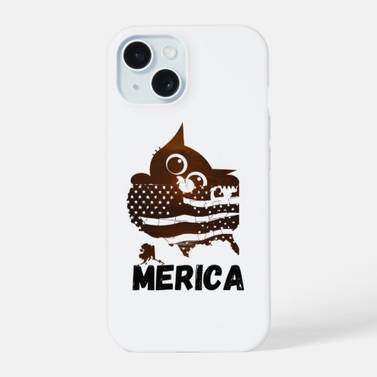 Merica cat iPhone 15 hoesje (Achterkant)