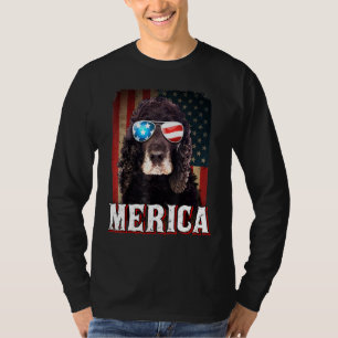 Merica Cocker Spaniel Hond Amerikaanse Vlag 4th of T-shirt