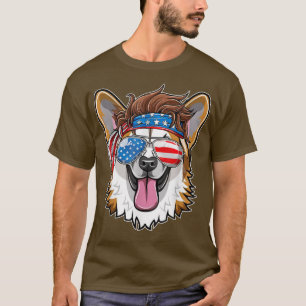 Merica Corgi Dog 4 juli Amerikaanse vlag T-shirt