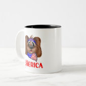 Merica Cute Dog Tweekleurige Koffiemok (Voorkant links)