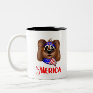 Merica Cute Dog Tweekleurige Koffiemok