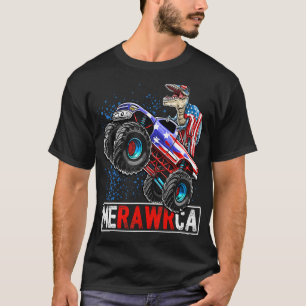 Merica Dinosaur Monster Truck 4 juli Amerikaans T-shirt