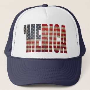 "MERICA  Distress US Flag Trucker Hat Trucker Pet