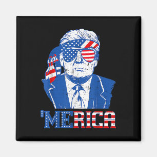 Merica Donald Trump - Grappige Trump 4 juli Amer Magneet