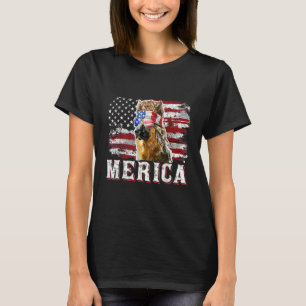 Merica Duitse Herder Hond Mullet 4 juli USA T-shirt