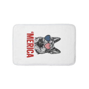 Merica Duitse Herdershond Vlag Zonnebril Shirt Ont Badmat
