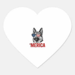 Merica Duitse Herdershond Vlag Zonnebril Shirt Ont Hart Sticker