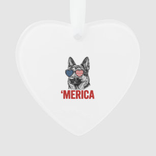 Merica Duitse Herdershond Vlag Zonnebril Shirt Ont Ornament