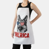 Merica Duitse Herdershond Vlag Zonnebril Shirt Ont Schort (Insitu)