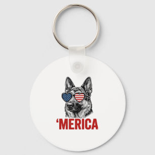 Merica Duitse Herdershond Vlag Zonnebril Shirt Ont Sleutelhanger