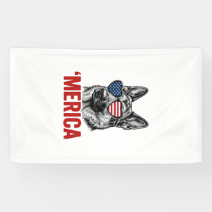 Merica Duitse Herdershond Vlag Zonnebril Shirt Ont Spandoek