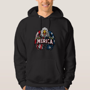 Merica Eagle 4 juli Amerikaanse vlag Hoodie