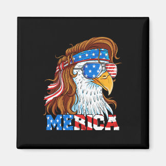 Merica Eagle Mullet 4 juli Amerikaanse vlag Usa  Magneet
