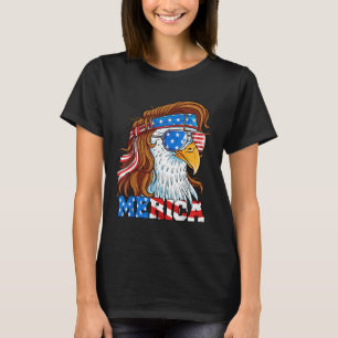 Merica Eagle Mullet 4 juli Amerikaanse vlag Vereni T-shirt