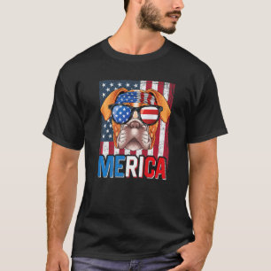 Merica English Bulldog Dog 4 juli American F T-shirt