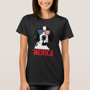 Merica Englisth Springer Spaniel Amerikaanse vlag T-shirt