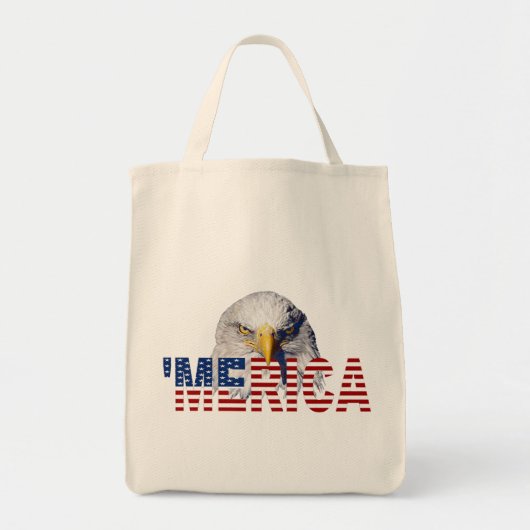 "MERICA Flag and Eagle Canvas tas (Voorkant)