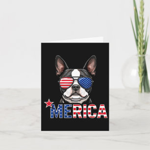 Merica Franse Bulldog Amerikaanse vlag 4 juli Kaart