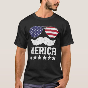 Merica Funny 4th of July Amerikaanse Vlag Amerika T-shirt