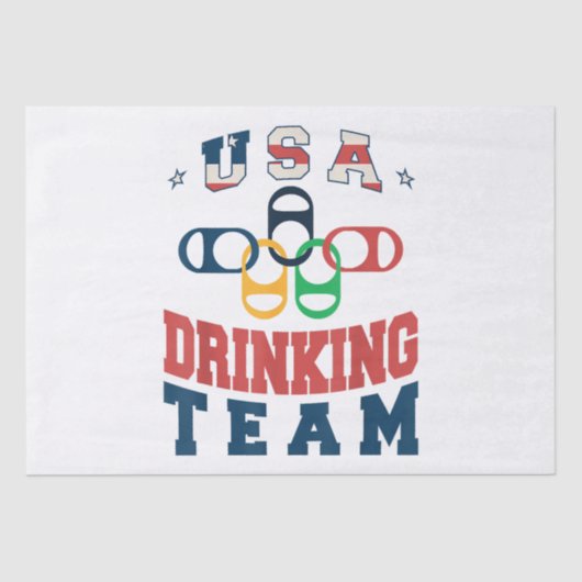 Merica Funny USA Drink Team Patriotic USA Ameri Tissuepapier (Voorkant)