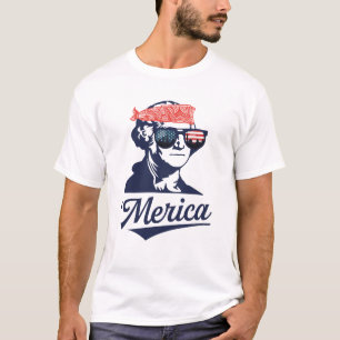 Merica George Washington Grappig Patriottisch T-shirt