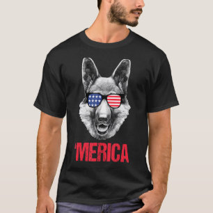 Merica German Shepherd American Flag Sunbribril 4t T-shirt