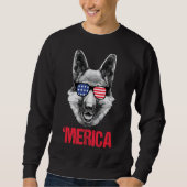 Merica German Shepherd American Flag Sunbribril 4t Trui (Voorkant)