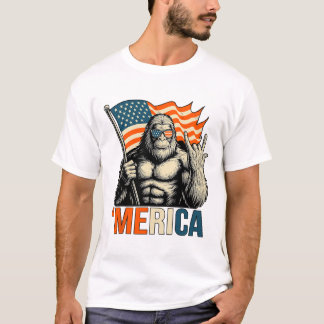 ‘merica Gorilla Vlag Zonnebril Funny Patriottisch T-shirt