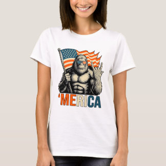 ‘merica Gorilla Vlag Zonnebril Funny Patriottisch T-shirt