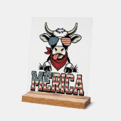 Merica Graphique de gravure vintage de vache patri (Angle)