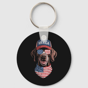 Merica GSP Hond 4 juli Amerikaanse vlag USA PA Sleutelhanger