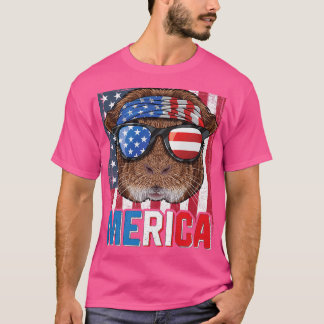 Merica Guinee Pig 4 juli geeft Amerikaanse vlag T-shirt