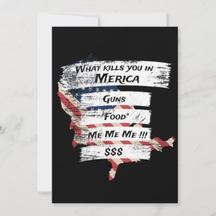Merica Humor America USA Funny Patriotisme Kaart