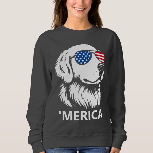 Merica Labrador Patriottisch op 4 juli Trui (Voorkant)