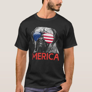 Merica Neapolitan Mastiff Amerikaanse vlag op 4 ju T-shirt