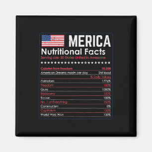 Merica Nutrition Feit Funny America 4th of juli Pa Magneet