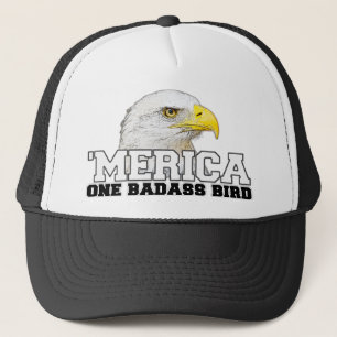 "MERICA One Badass Bird Trucker Hat Pet