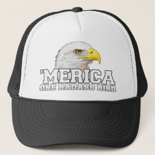 "MERICA One Badass Bird Trucker Hat Trucker Pet