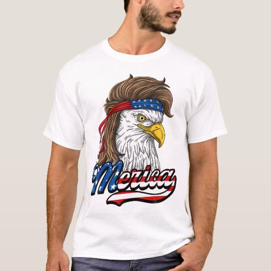 merica - patriottische amerikaanse adelaar van vri t-shirt (Voorkant)