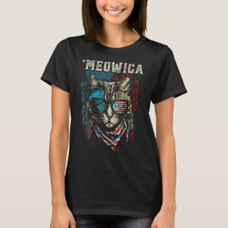Merica Patriottische Bengal Cat, Meowica 4 juli C T-shirt