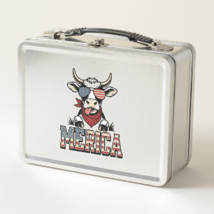 Merica Patriottische Koe Vintage Gravure Grafisch_