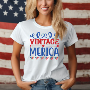  Merica Red White en Blue Patriotic T-shirt