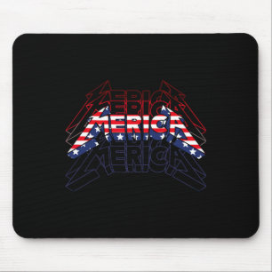 Merica Rock Sign 4 juli  Amerikaanse vlag Muismat